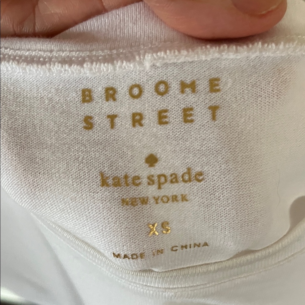 Kate Spade White Eyelet Peplum Blouse/top part t-shirt material. - Picture 2 of 4